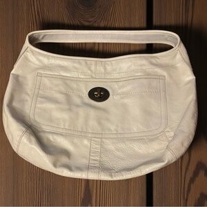 Coach Ergo XL 2007 White/Cream Patent Leather Shoulder Bag 11009 $487 Retail